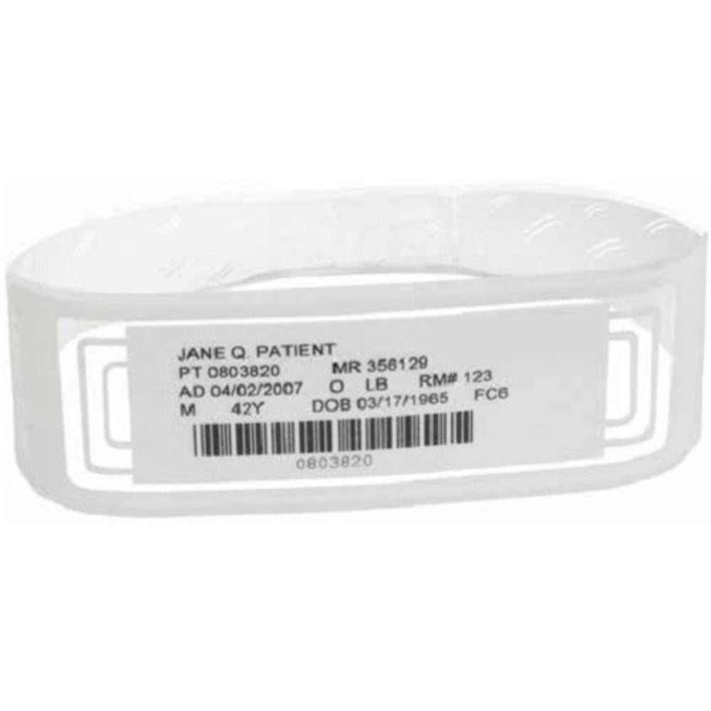 Zebra OmniBand Adult - White - 3.374 in x 1.126 in 1000 label(s) (500 sheet(s) x 2) wristband labels