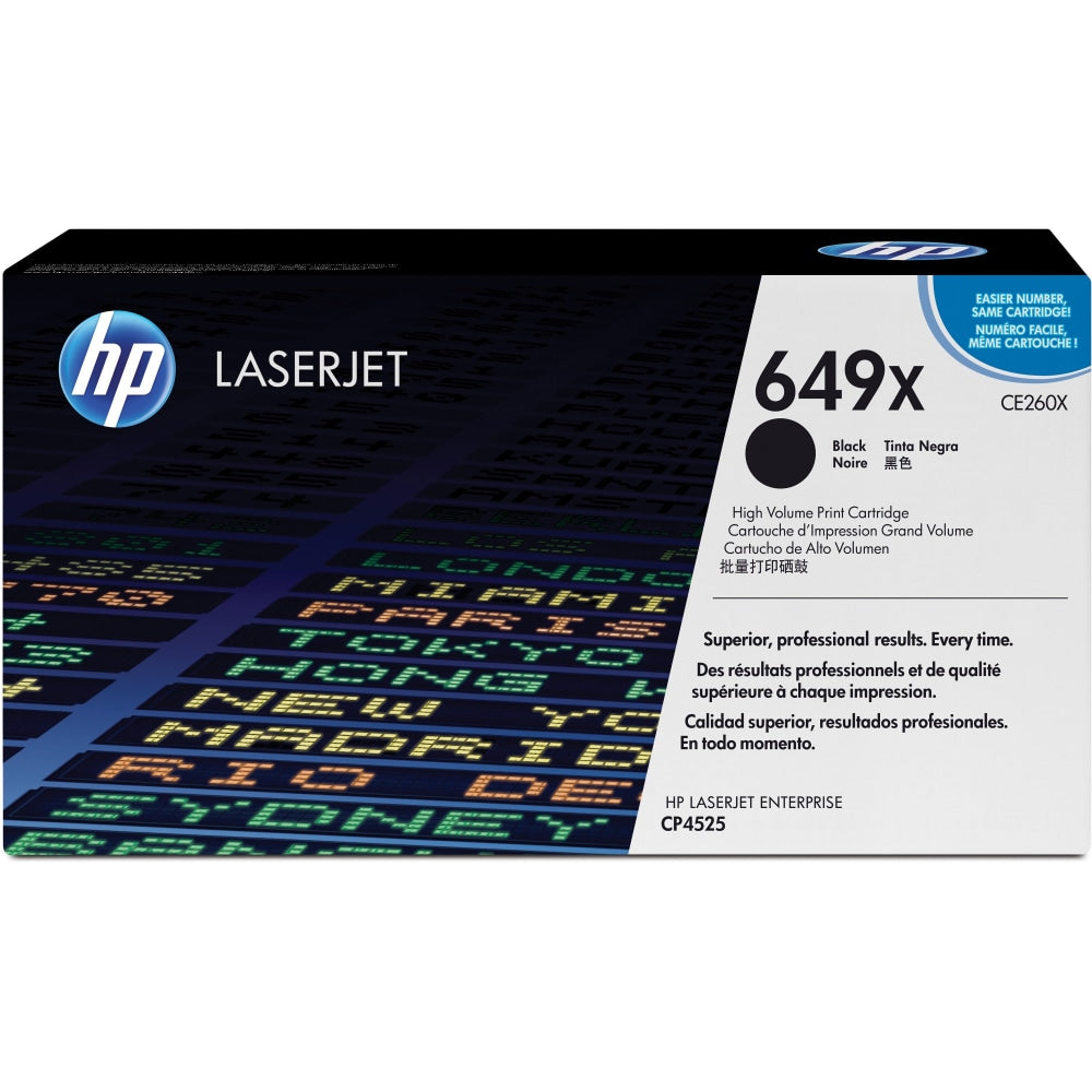 HP 649X Black High Yield Toner Cartridge, CE260X