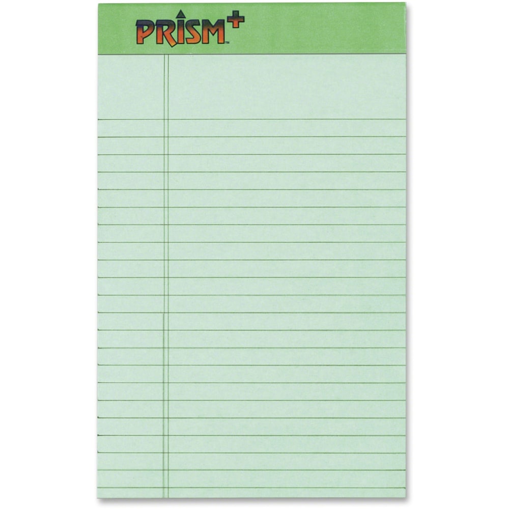 TOPS Prism+ Color Writing Pads, 5in x 8in, Legal Ruled, 50 Sheets, Green, Pack Of 12 Pads