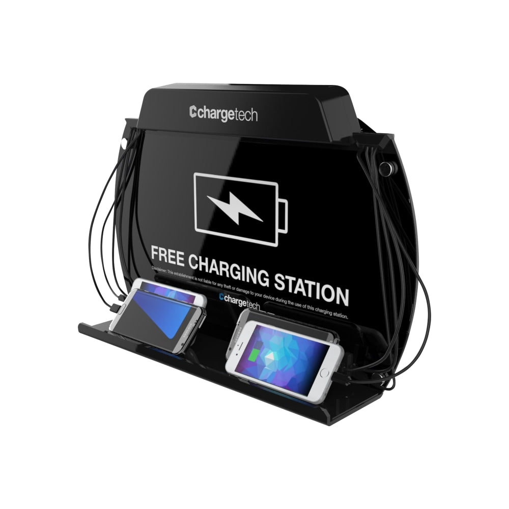 ChargeTech Wall/Tabletop Charging Station, 13in x 19in 2-1/2in, Black, CRGCT300061