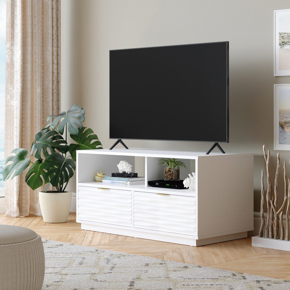 Sauder Morgan Main TV Entertainment Stand For 43in TVs, 19-1/3inH x 40inW x 20inD, White