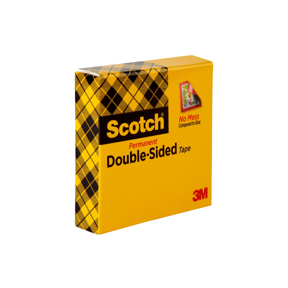 Scotch 665 Permanent Double-Sided Tape, 1/2in x 900in, Clear