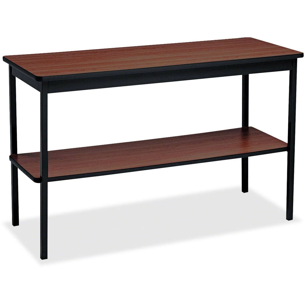 Barricks Storage Shelf Utility Table - Rectangle Top - Square Leg Base - 4 Legs - 48in Table Top Length x 18in Table Top Width x 0.75in Table Top Thickness - 30in Height - Assembly Required