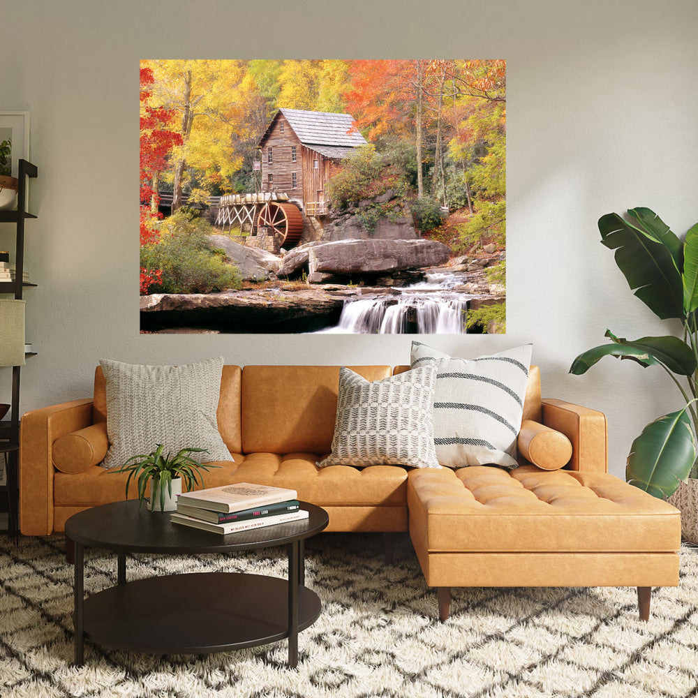 Biggies Landscape/Seascape Mural, 48in x 36in, Unframed, Water Wheel