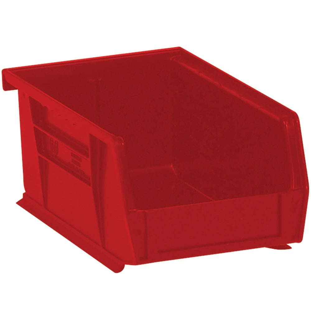 Partners Brand Plastic Stack & Hang Bin Boxes, Small Size, 9 1/4in x 6in x 5in, Red, Pack Of 12