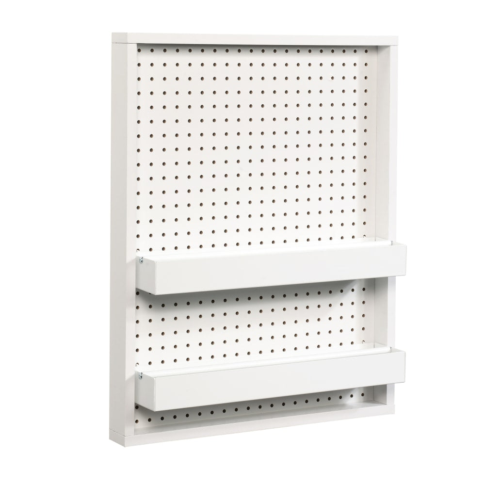 Sauder Craft Pro Wall Mount Peg Board With Shelf, 22-1/8inH x 28inW, White