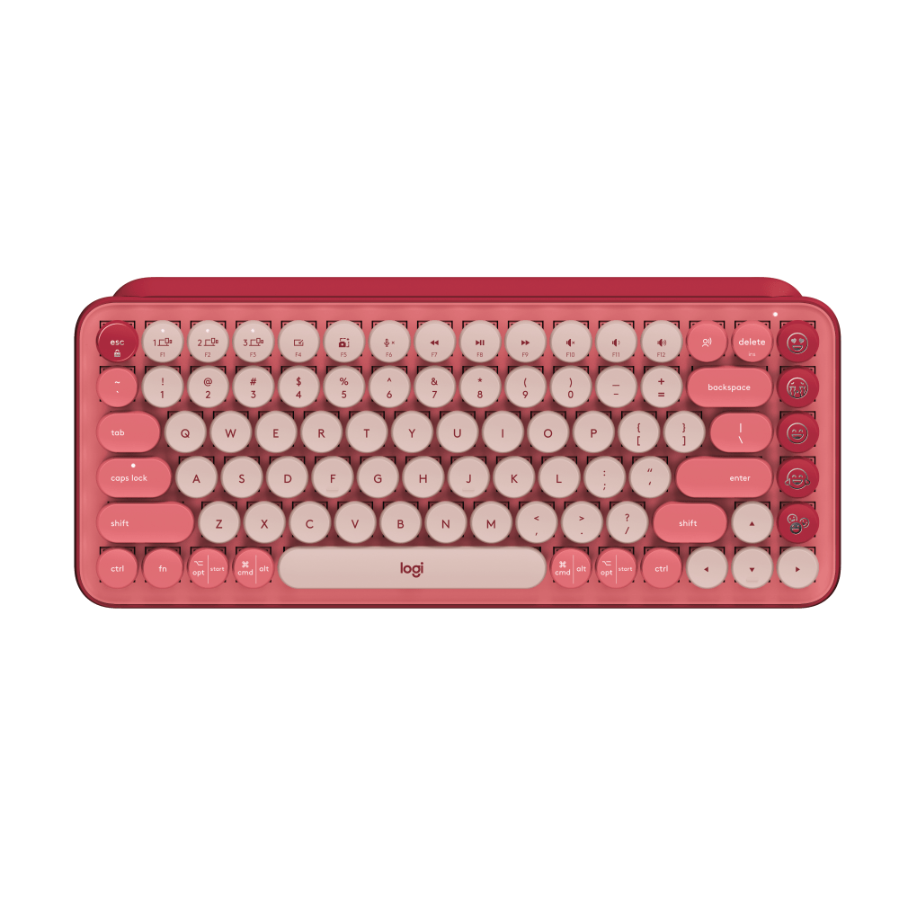 Logitech Wireless Mechanical Keyboard with Customizable Emoji Keys - Wireless Connectivity - Bluetooth - 32.81 ft - 4 Emoji Hot Key(s) - Computer, Tablet, Smartphone