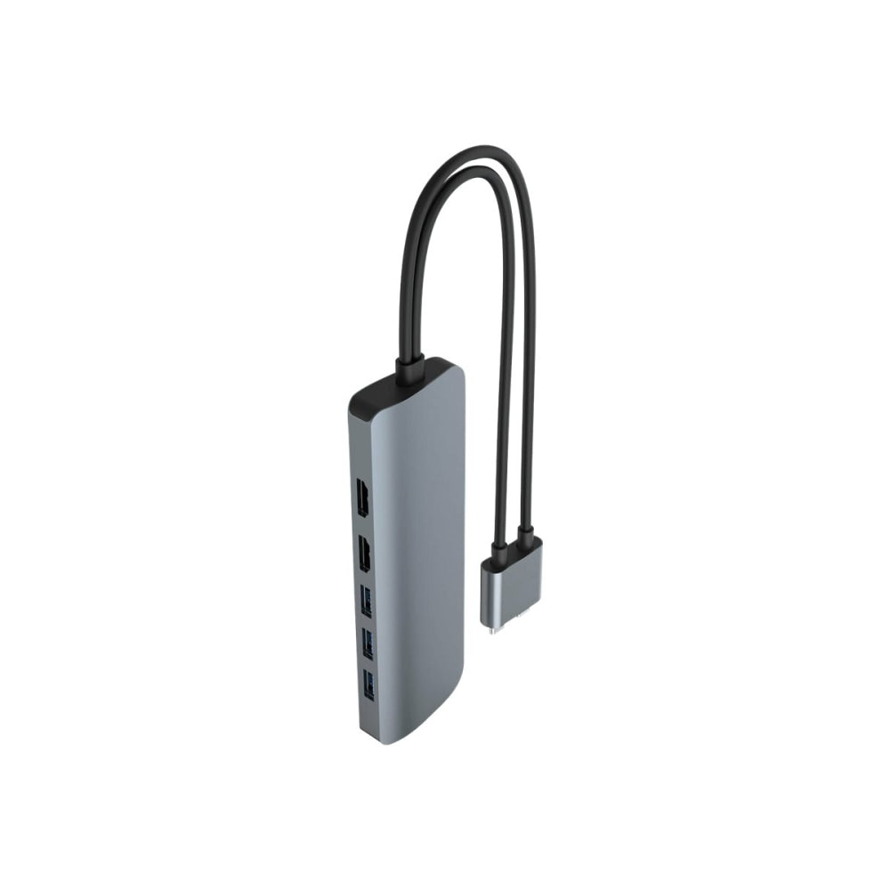 Targus Sanho HyperDrive VIPER 10-in-2 USB-C Hub, 6/10inH x 1-9/10inW x 5-7/10inD, Gray, HD392-GRAY