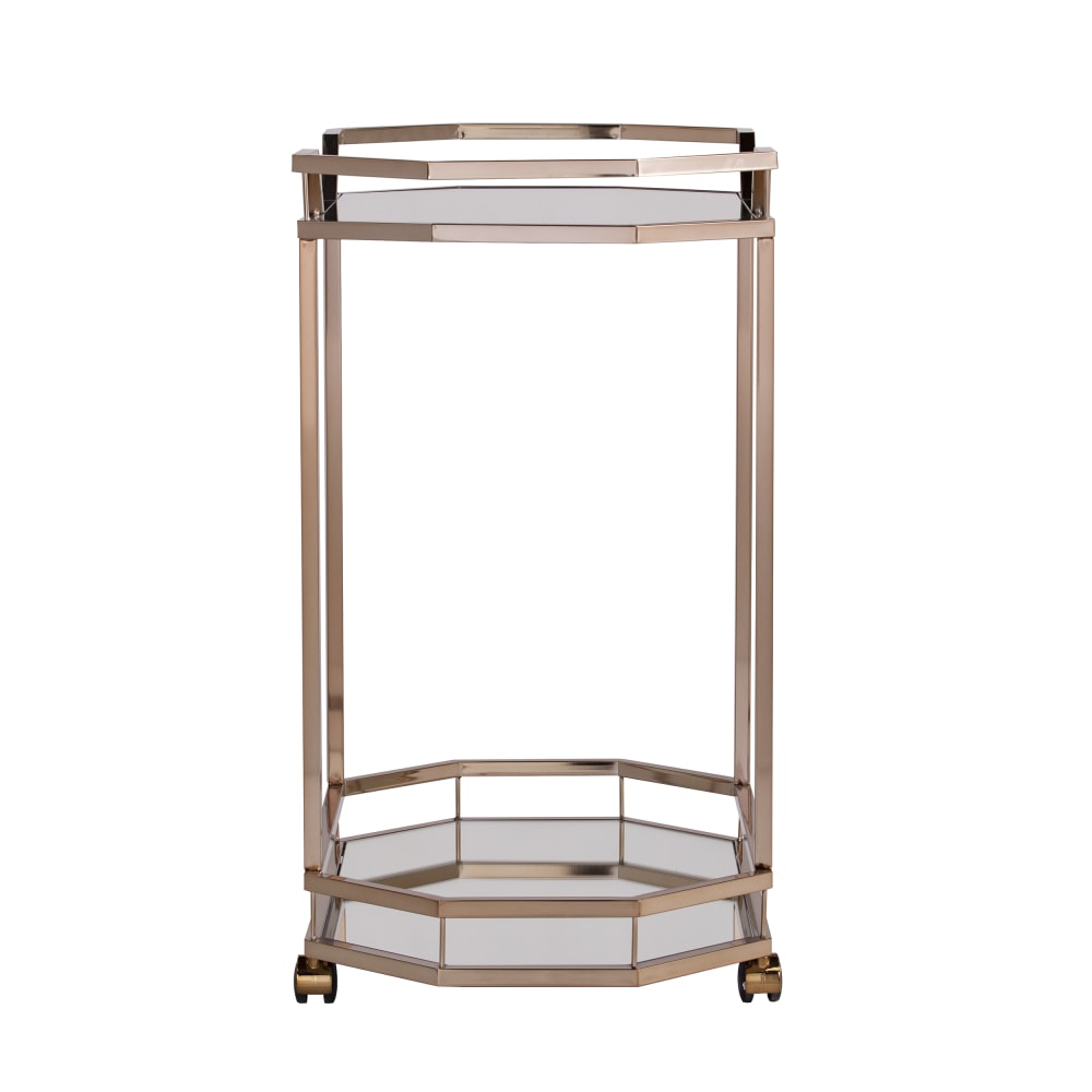 SEI Furniture Ari Bar Cart, 30-3/4inH x 15inW x 16-1/2inD, Champagne