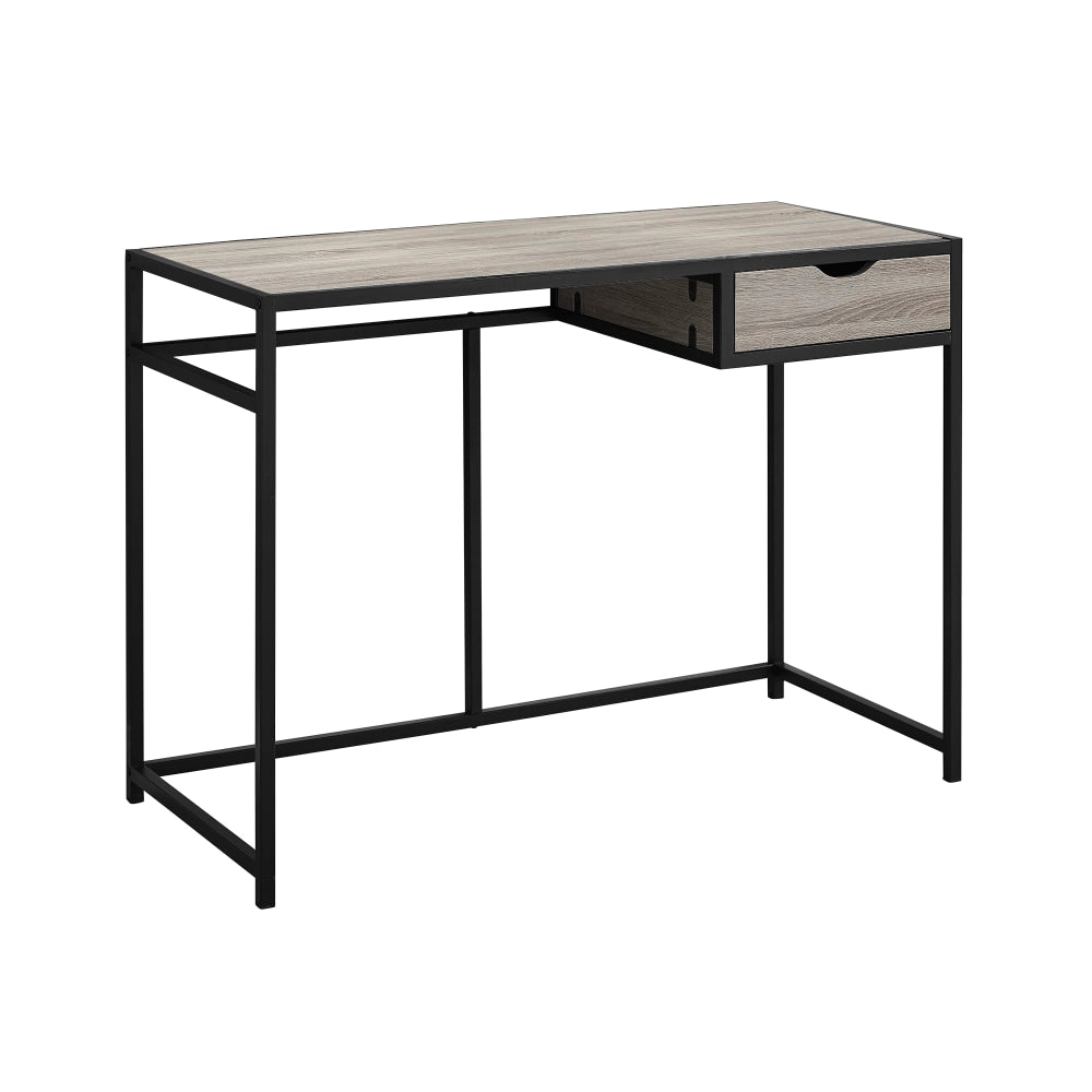 Monarch Specialties 43inW Metal Computer Desk, Black/Dark Taupe