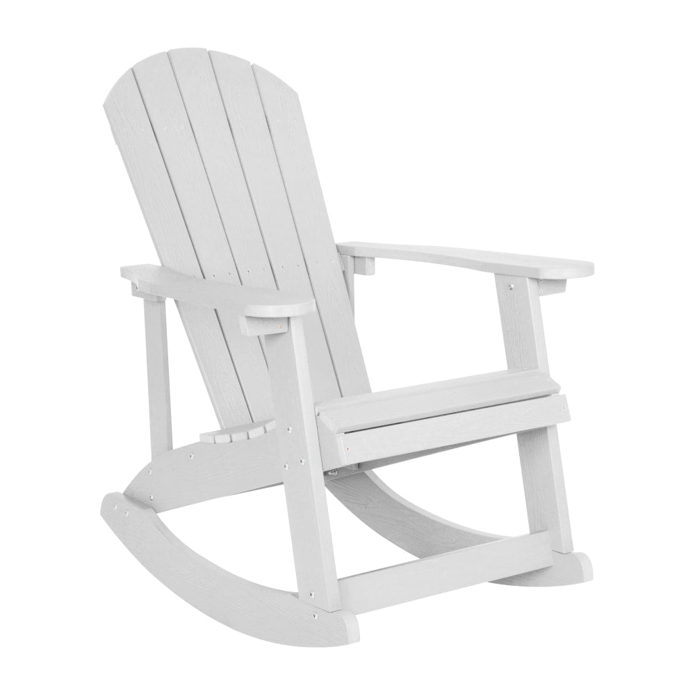 Flash Furniture Savannah All-Weather Adirondack Rocking Chair, White