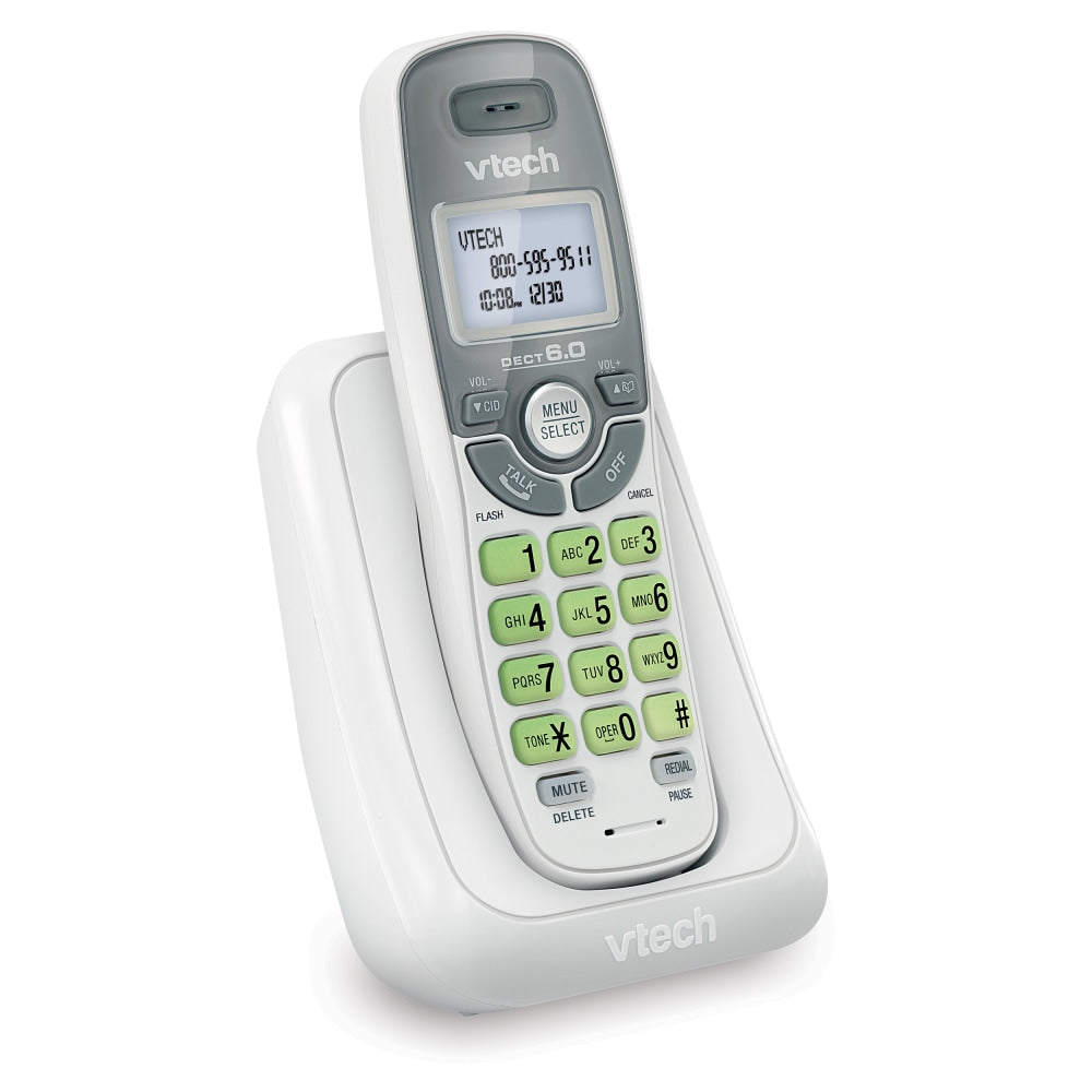 VTech CS6114 DECT 6.0 Digital Cordless Phone With Caller ID/Call Waiting, White