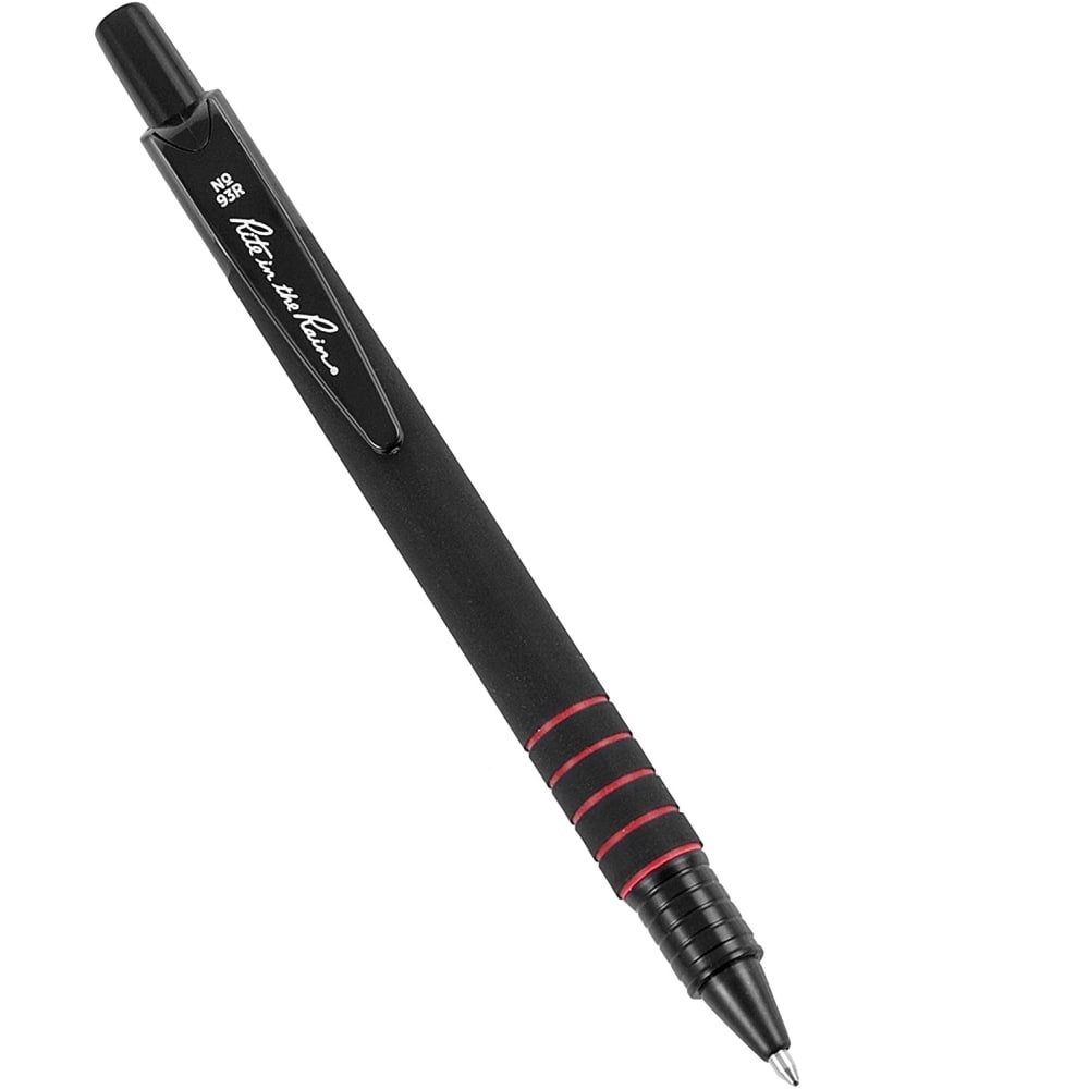 Rite In The Rain All-Weather Pens, Bold Point, 0.7 mm, Black/Red Barrel, Red Ink, Pack Of 6 Pens