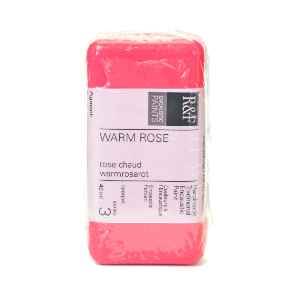 R & F Handmade Paints Encaustic Paint Cake, 40 mL, Warm Rose