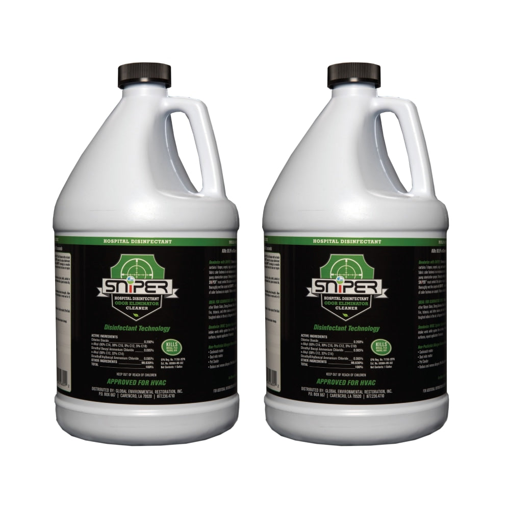 Sniper Hospital Disinfectant Odor Eliminator & All-Purpose Cleaner, 1 Gallon, Case Of 2 Bottles