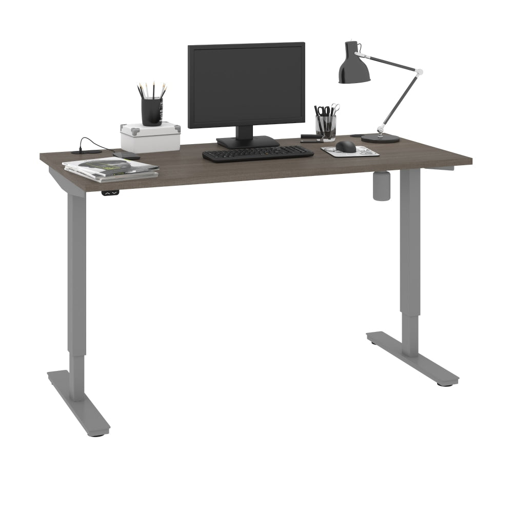 Bestar Upstand Electric 72inW Standing Desk, Bark Gray