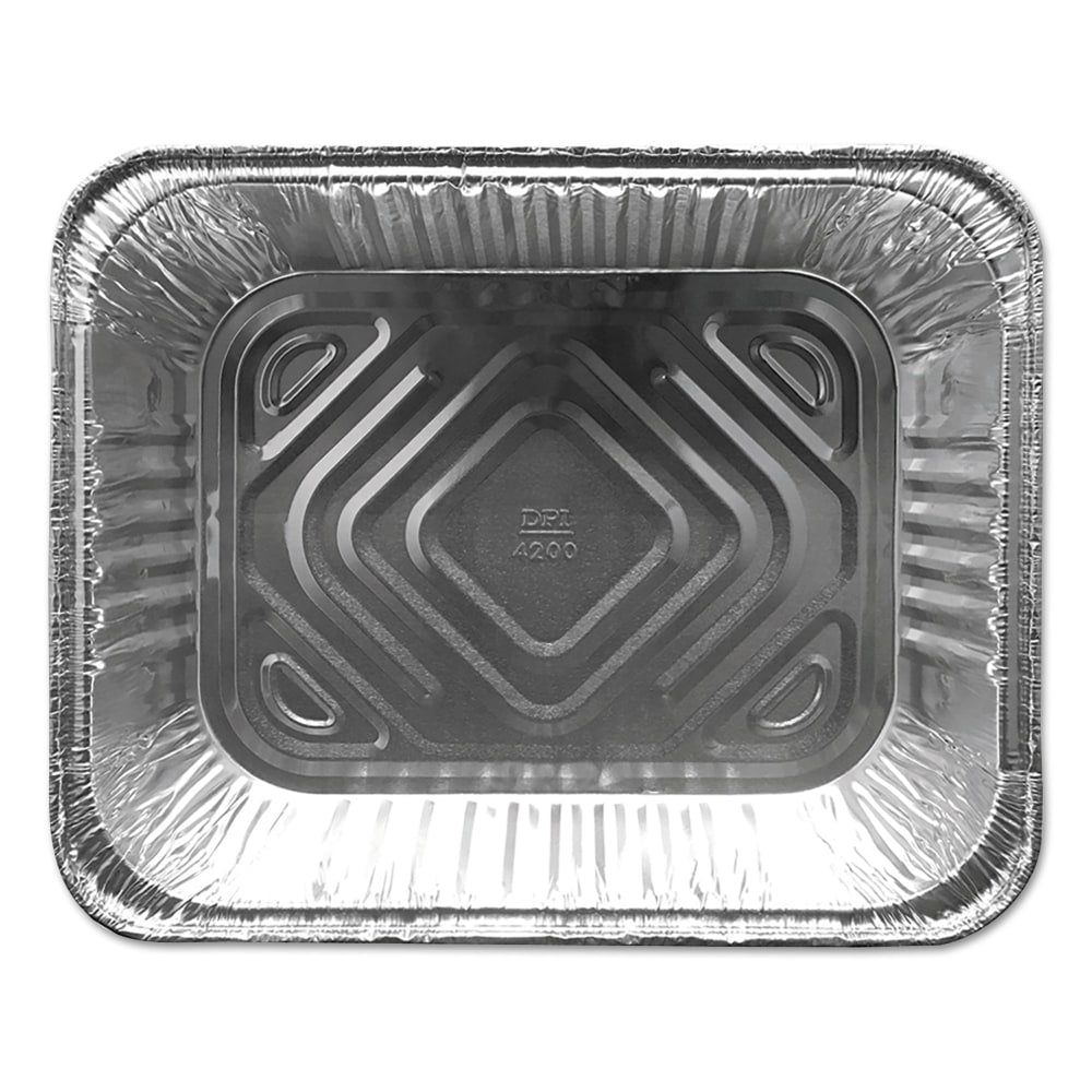 DURABLE Packaging Aluminum Steam Table Pans, Half-Size, 120 Oz, 10-7/16inH x 12-3/4inW x 2-9/16inD, Silver, Carton Of 100 Pans