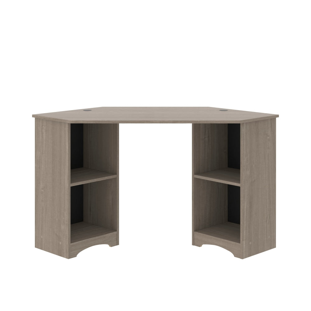 Sauder Beginnings 54inW Corner Desk With Shelves, Silver Sycamore