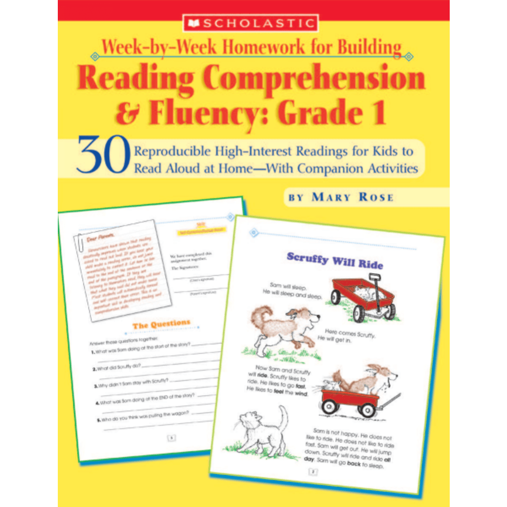 Scholastic Week-by-Week Homework For Building Reading Comprehension & Fluency - Grade 1