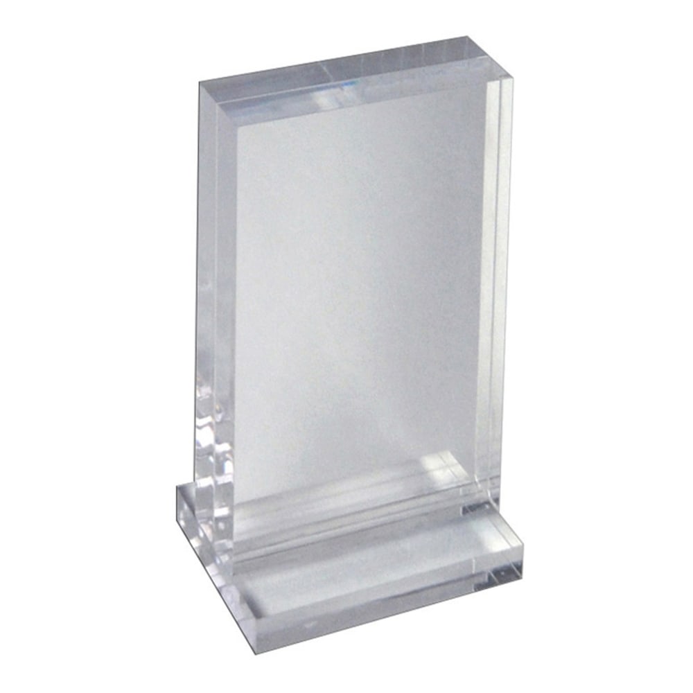 Azar Displays Imperial Acrylic Block Sign Holder, 7-3/4inH x 5inW x 3inD, Clear