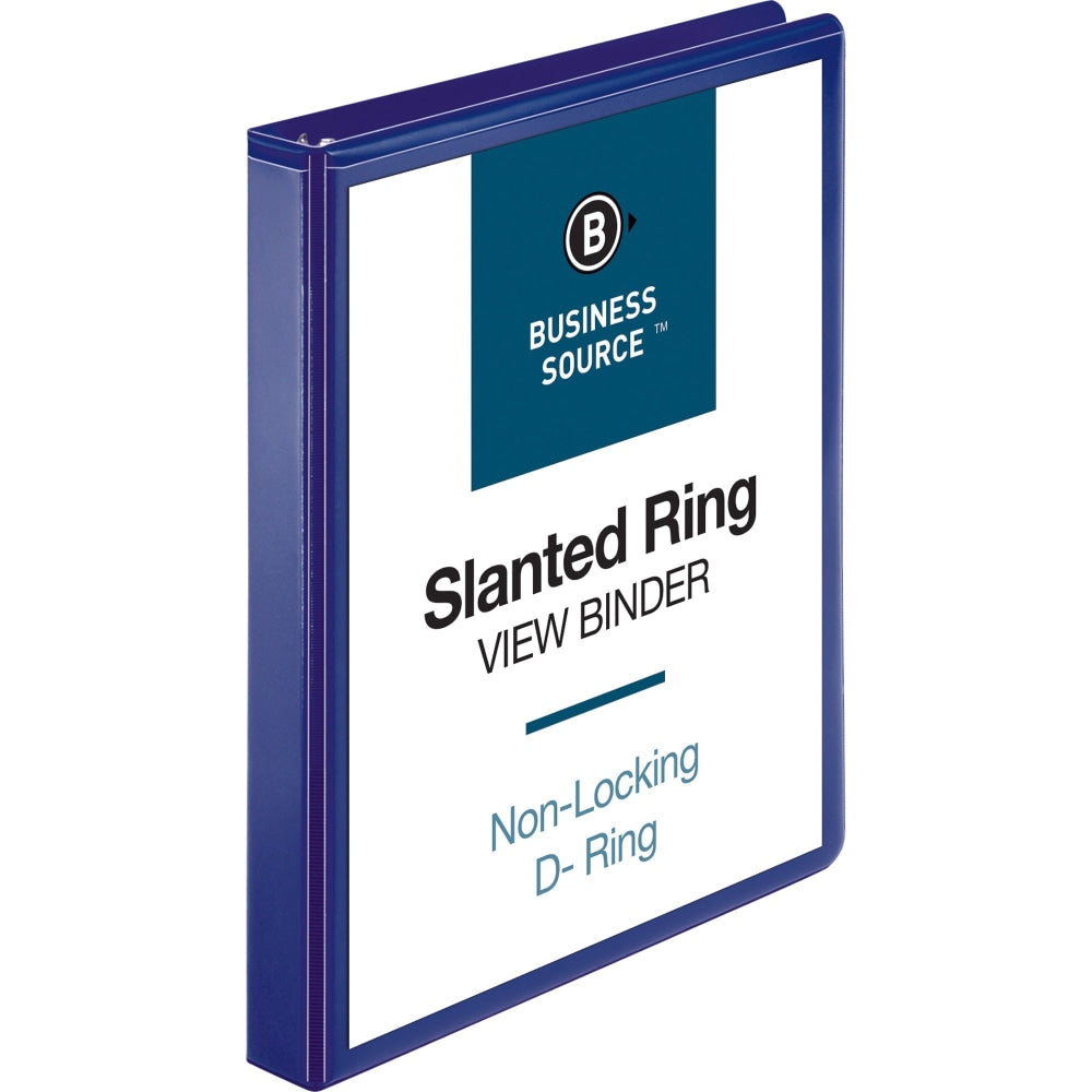 Business Source View 3-Ring Binder, 1in Slant Rings, Navy