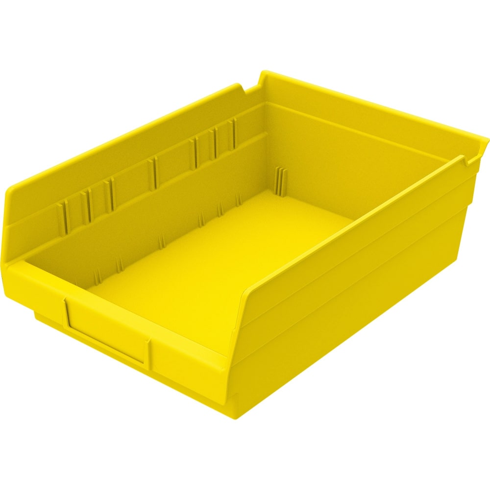 Akro-Mils Grease/Oil Resistant Shelf Bin, Small Size, 4in x 8 3/8in x 11 5/8in, Yellow