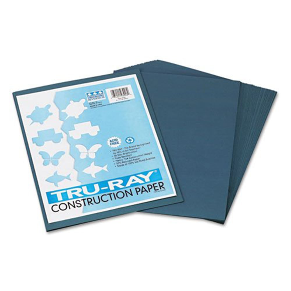 Tru-Ray Construction Paper,  9in x 12in, Slate Gray  Sulphite, Pack Of 50 Sheets