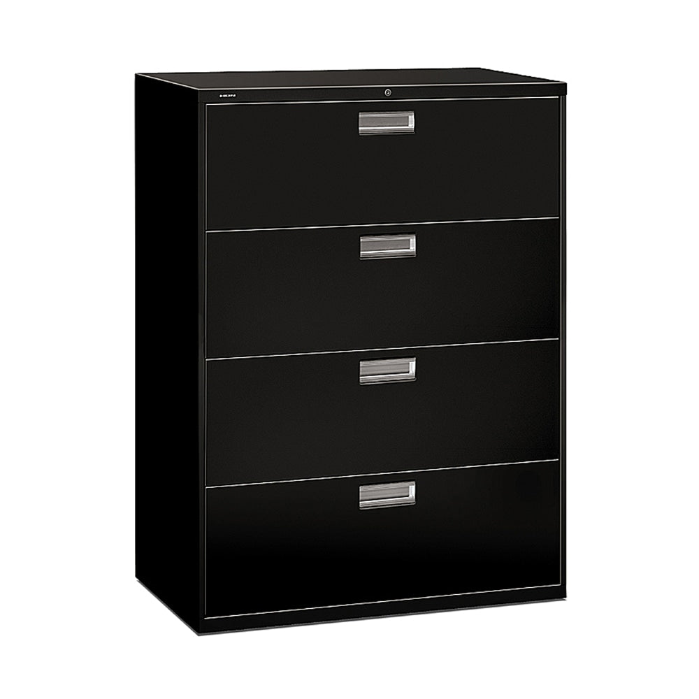 HON Brigade 600 42inW x 19-1/4inD Lateral 4-Drawer File Cabinet, Black