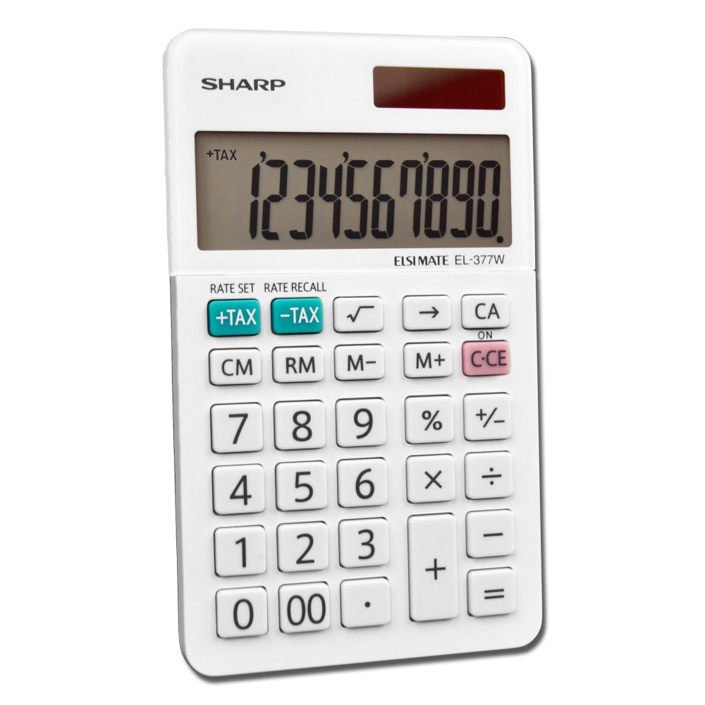 Sharp White Series Handheld Calculator, EL-377WB