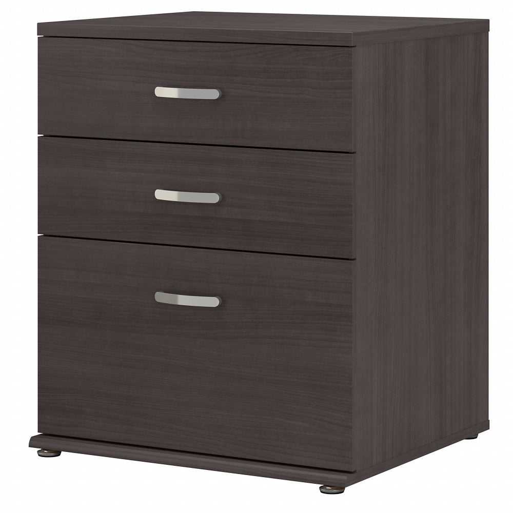 Bush Business Furniture Universal Floor Storage Cabinet With Drawers, Storm Gray, Standard Delivery