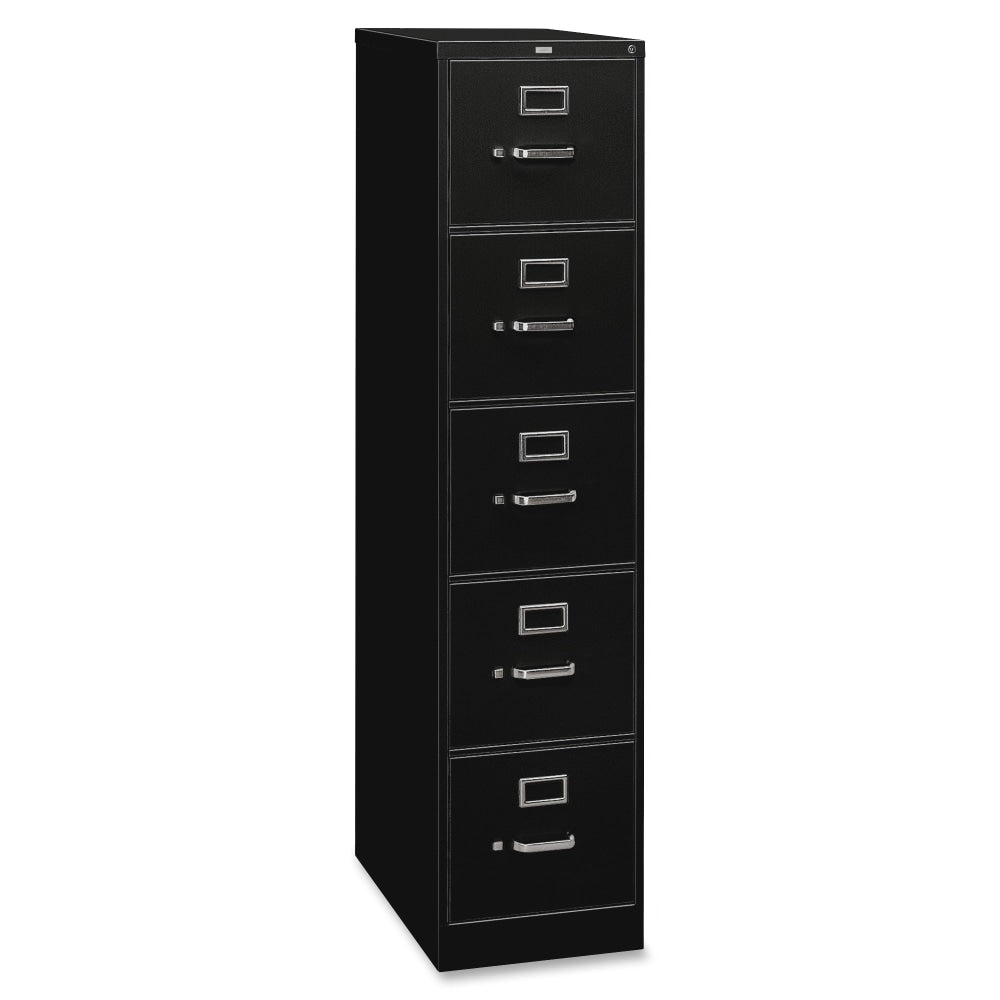 HON 310 26-1/2inD Vertical 5-Drawer Legal-Size File Cabinet, Black