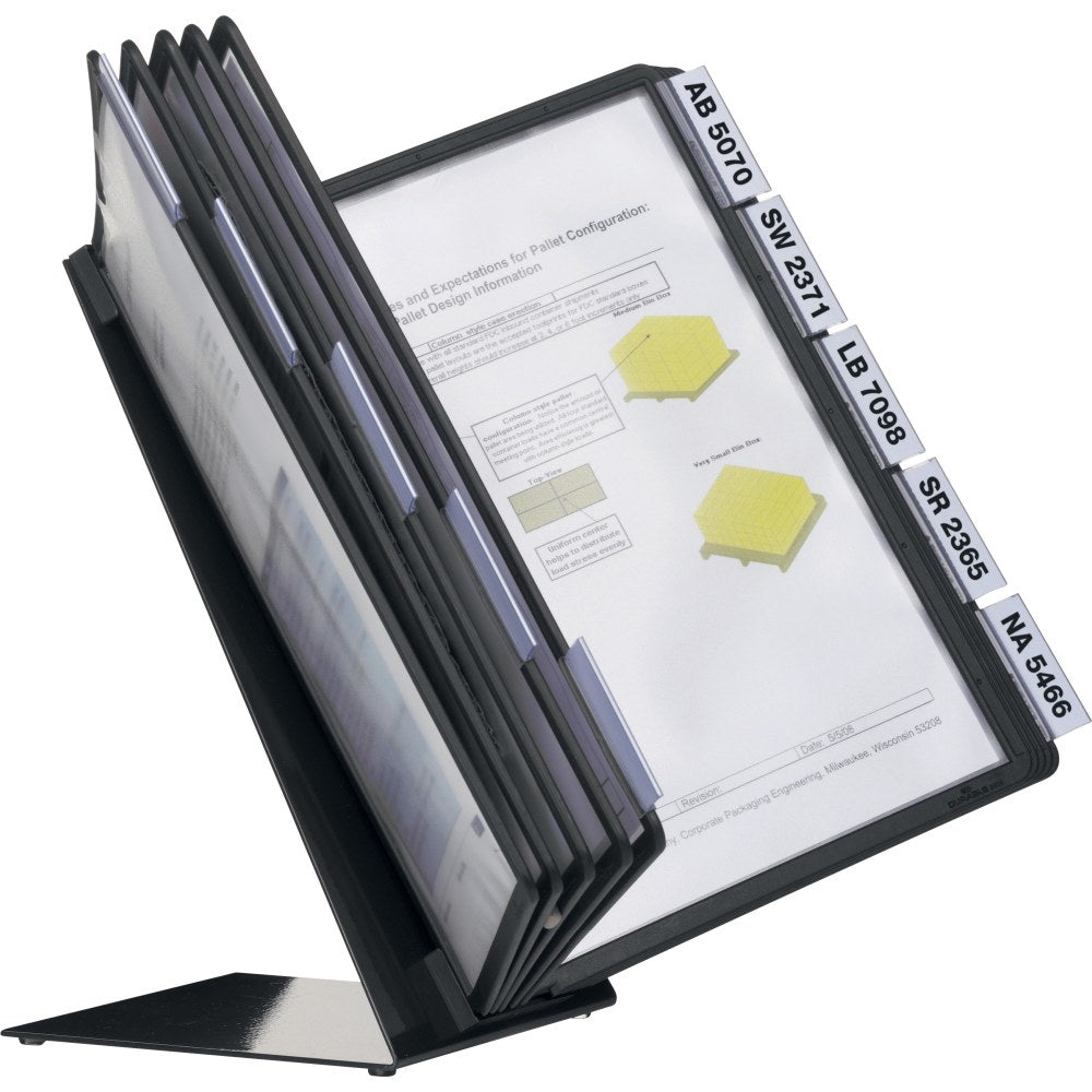 VARIO Table 10 Display Panel System - Table - Support A4 8.50in x 11in Media - Sturdy, Rugged, Anti-glare, Non Expandable - Black - 1 Each