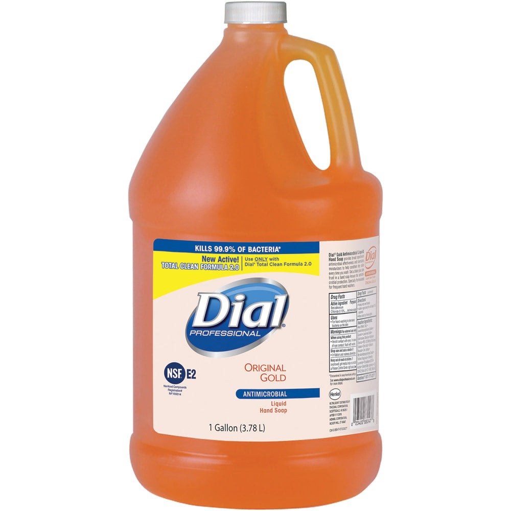 Dial Original Gold Antibacterial Liquid Hand Soap, 128 Oz, Carton Of 4 Bottles