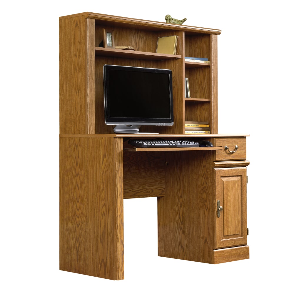 Sauder Orchard Hills 43inW Computer Desk With Hutch, Carolina Oak