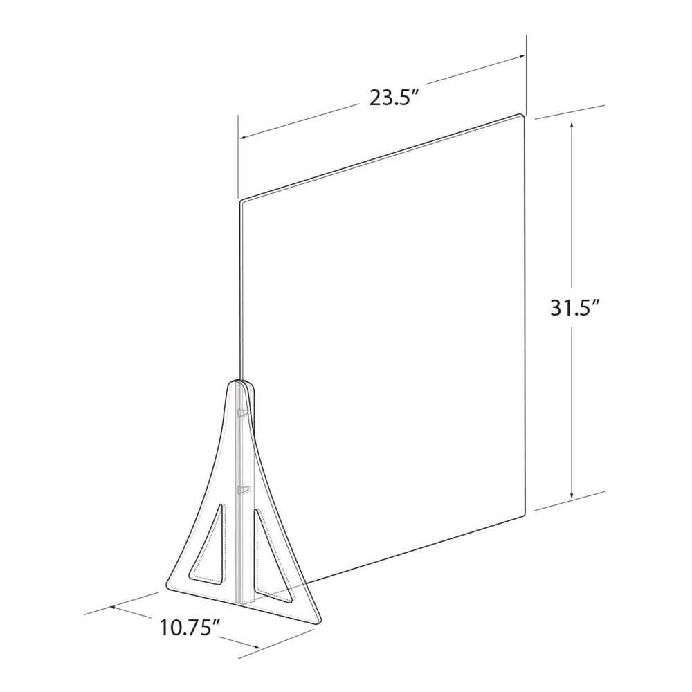 Azar Displays Cashier Shields, 23-1/2inL x 31-1/2inH, Clear, Set Of 2 Shields