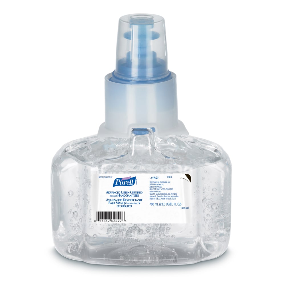 PURELL Advanced Green Certified Instant Hand Sanitizer Gel Refill, 700 mL, Case Of 3