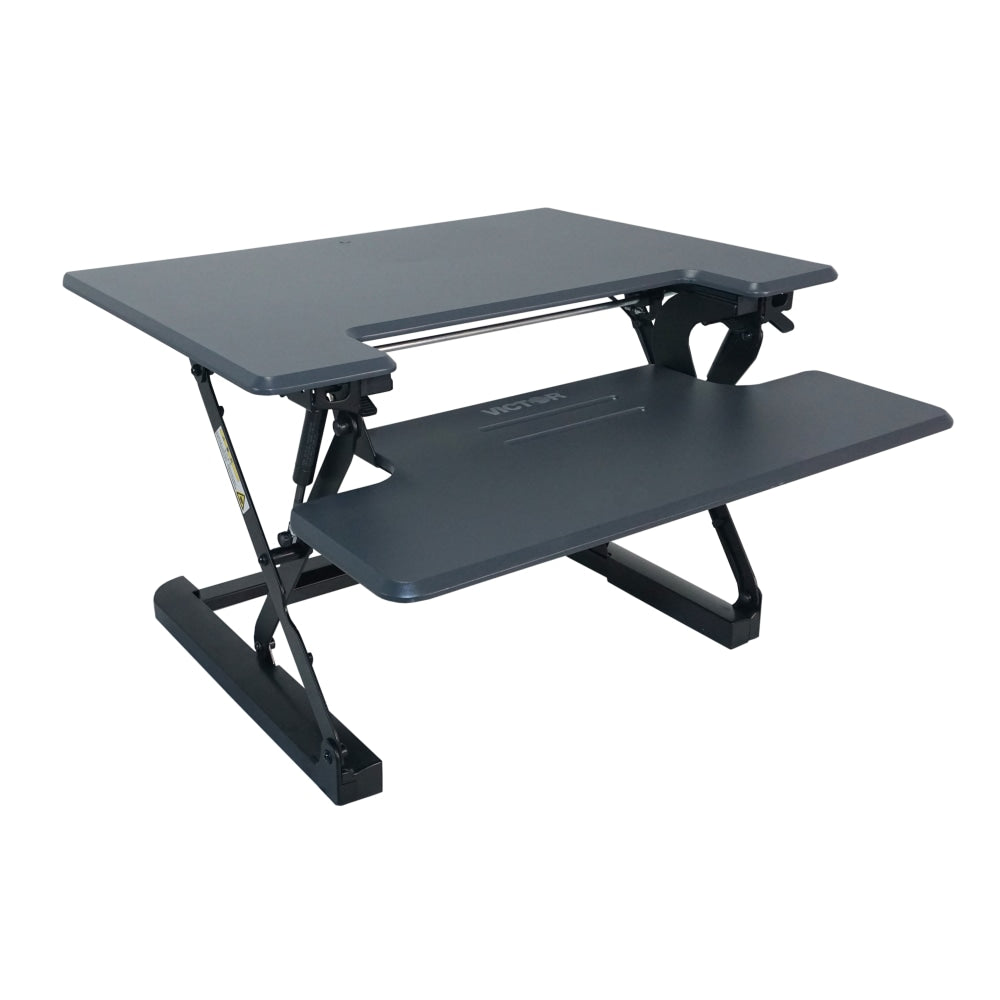 Victor High Rise DCX710 Height-Adjustable Standing Desk Riser, 31in, Gray/Black