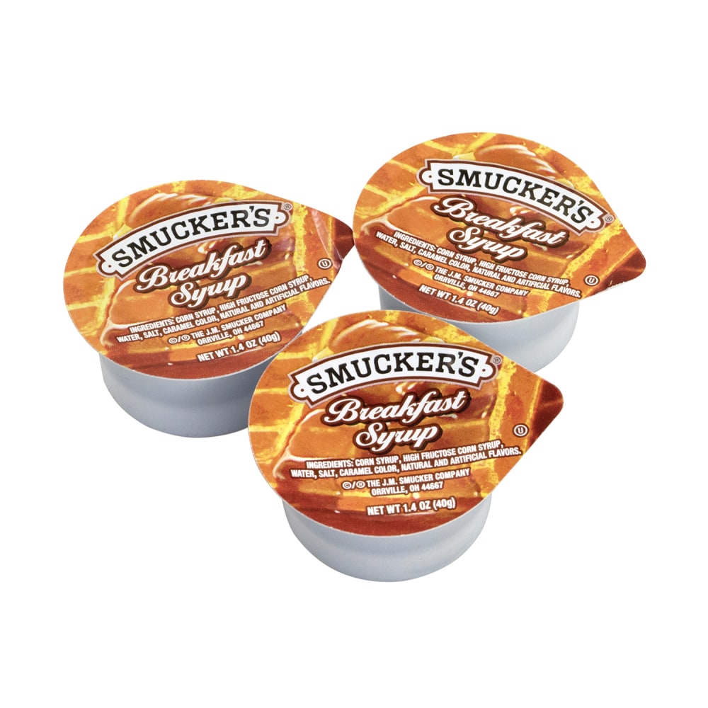 Smuckers Single-Serve Breakfast Syrup Packs, 1.4 Oz, Case Of 100 Packs