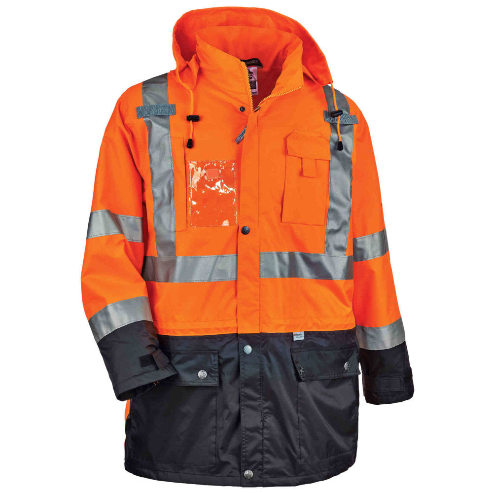 Ergodyne GloWear 8386 Type R Class 3 High-Visibility Outer Shell Jacket, 4X, Orange