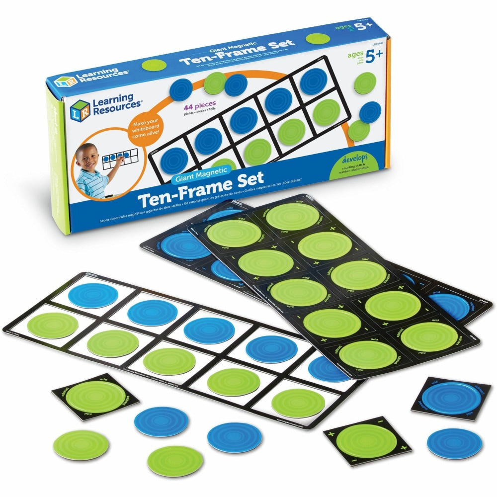 Learning Resources Giant Magnetic 10-Frame Set, 5in x 12 1/4in, Grades K - 9