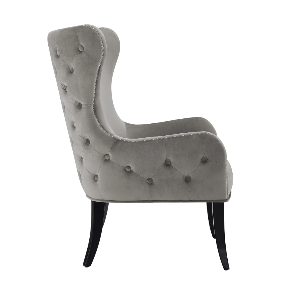 Linon Jules Round Back Chair, Dark Gray