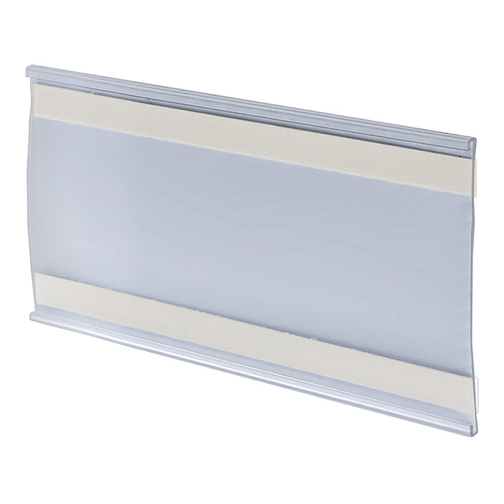 Azar Displays Plastic Adhesive-Back C-Channel Name Plates, 4in x 6in, Clear, Pack Of 10 Name Plates