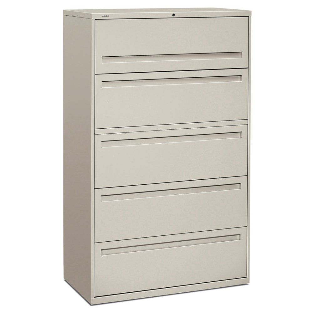 HON Brigade 700 42inW x 19-1/4inD Lateral 5-Drawer File Cabinet, Light Gray