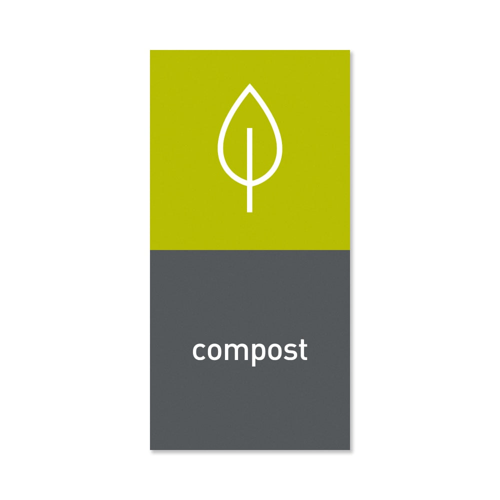 simplehuman Magnetic Trash Label, Compost, 4in x 8in, Gray