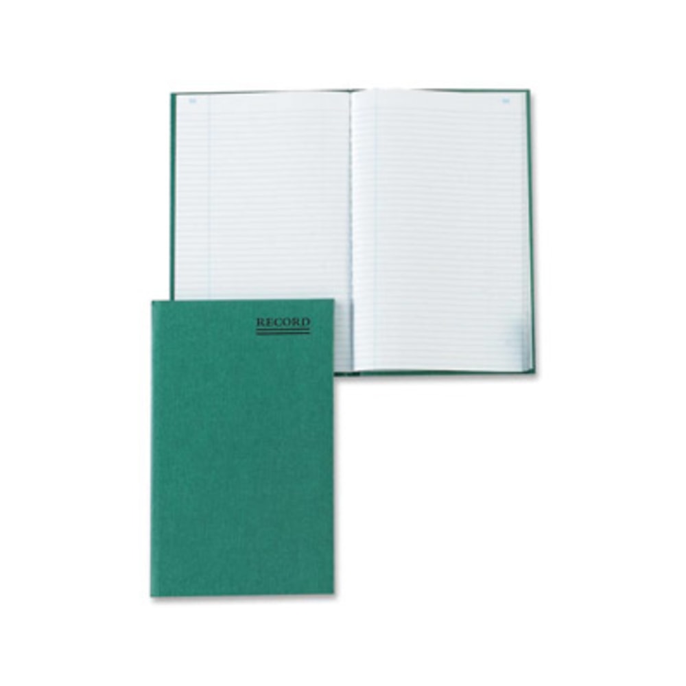 Rediform Green Cover Record Account Book - 200 Sheet(s) - Gummed - 6.25in x 9.62in Sheet Size - Green - White Sheet(s) - Green Cover - Recycled - 1 Each