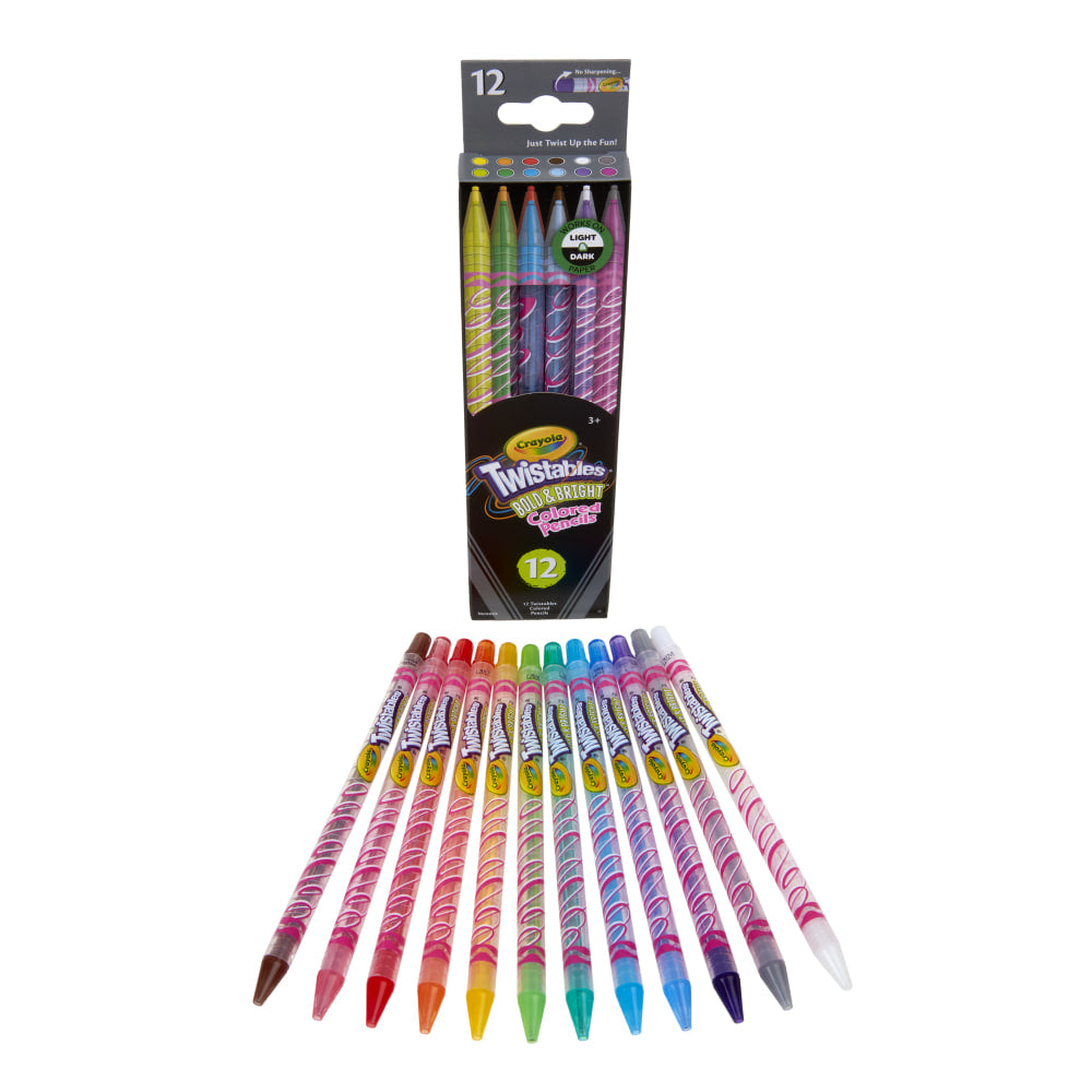 Crayola Bold & Bright Twistable Pencils, Assorted Colors, Pack Of 12 Pencils