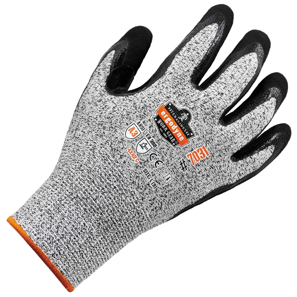 Ergodyne ProFlex 7031 Polyethylene Nitrile-Coated Gloves, Small, Gray