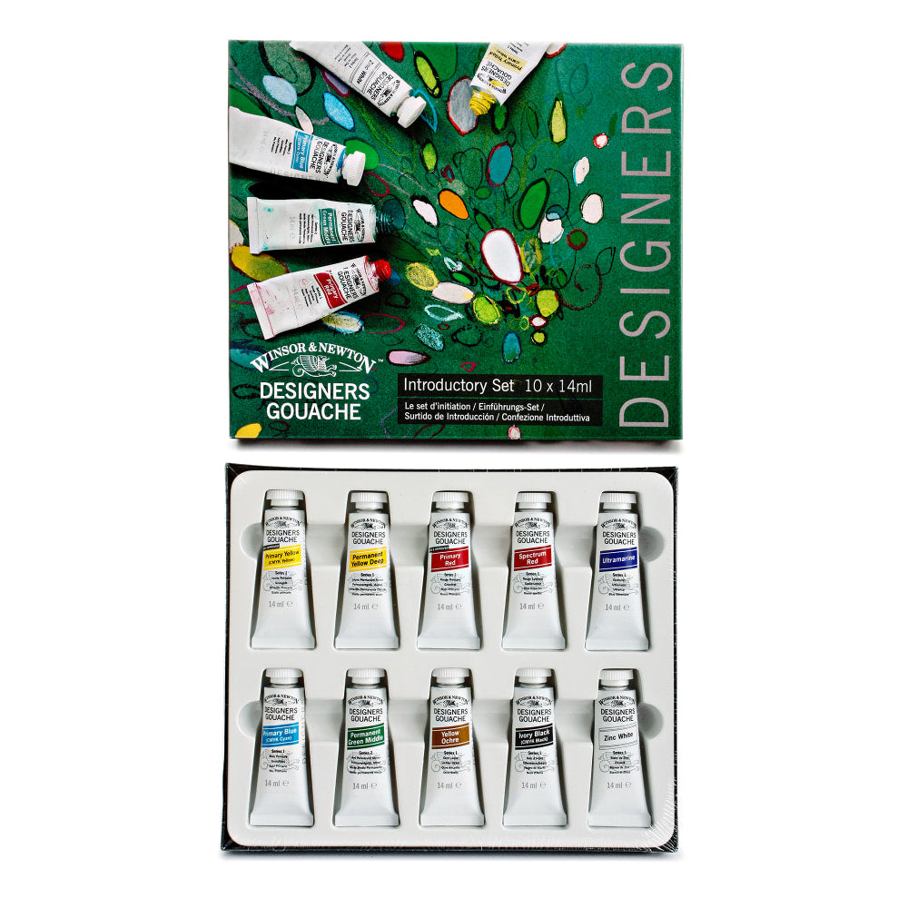 Winsor & Newton Designers Gouache Introductory Set, 0.47 Oz, Set Of 10