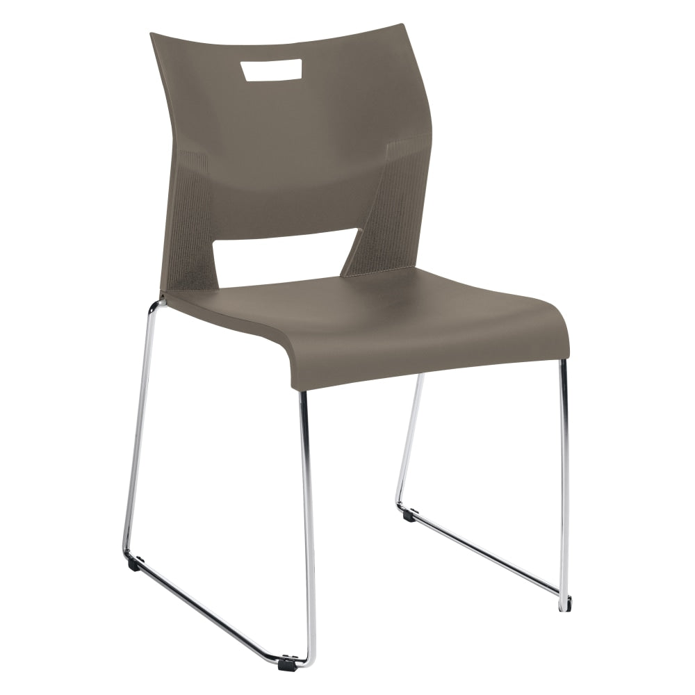 Global Duet Stacking Chair, 33 1/4inH x 20 1/2inW x 23inD, Latte Beige/Chrome