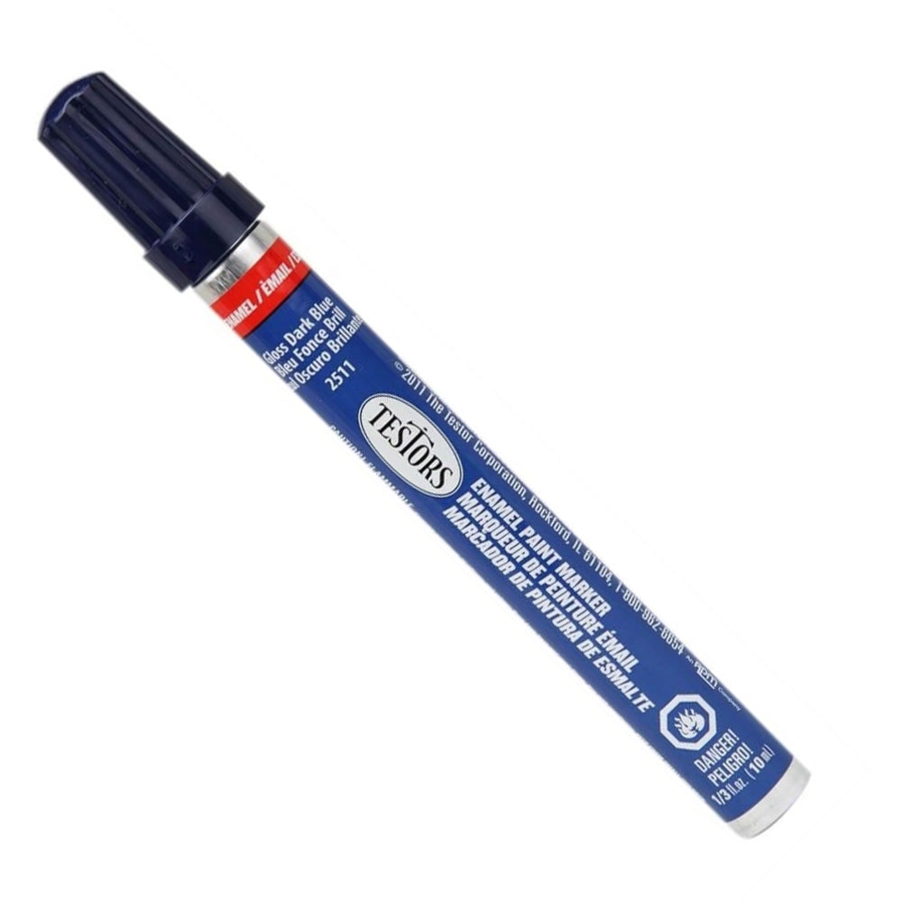 Testors Enamel Markers, 5-5/8in, Dark Blue, Pack Of 12 Markers